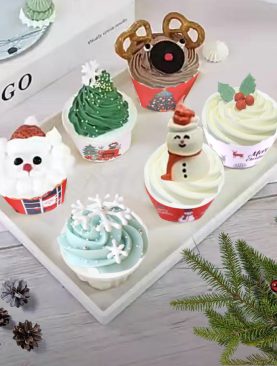 Out-of-stock! Christmas Castella Cupcakes Set with Italian Meringue Buttercream Frosting