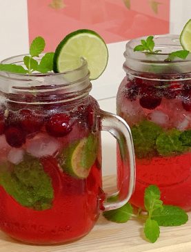 Holiday Cranberry Mojito or Holiday Cranberry Iced Fruit Tea