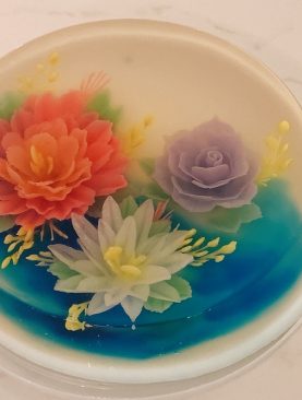 8-inch Peony-Rose-Water Lily Artisan 3D Jelly Cake