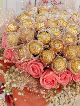 Ferrero Rocher and Pink Rose Bouquet