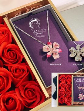 Orchid Jewellery Set 1 – Necklace and Earrings