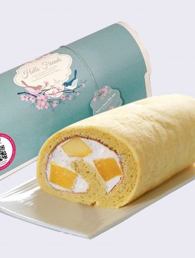 Japanese Mango Cake Roll with Fresh Cream