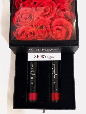 SOLD OUT! Luxury Cosmetic Black Gift Box BOURJOIS Double Lipsticks Set