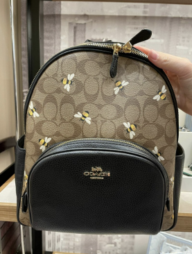 Couture Gift Collection ™ COACH Classic Brown Black Bee Print Leather Backpack
