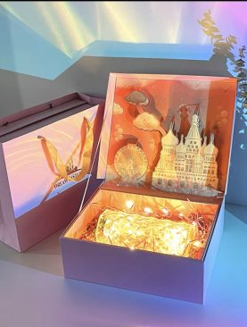 Dreamland Castle Pink Fairytale Rose Diamond Magical TableLamp Surprise Gift Box